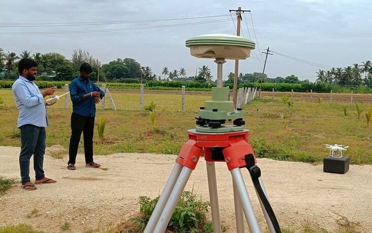 RTK drone survey field operation